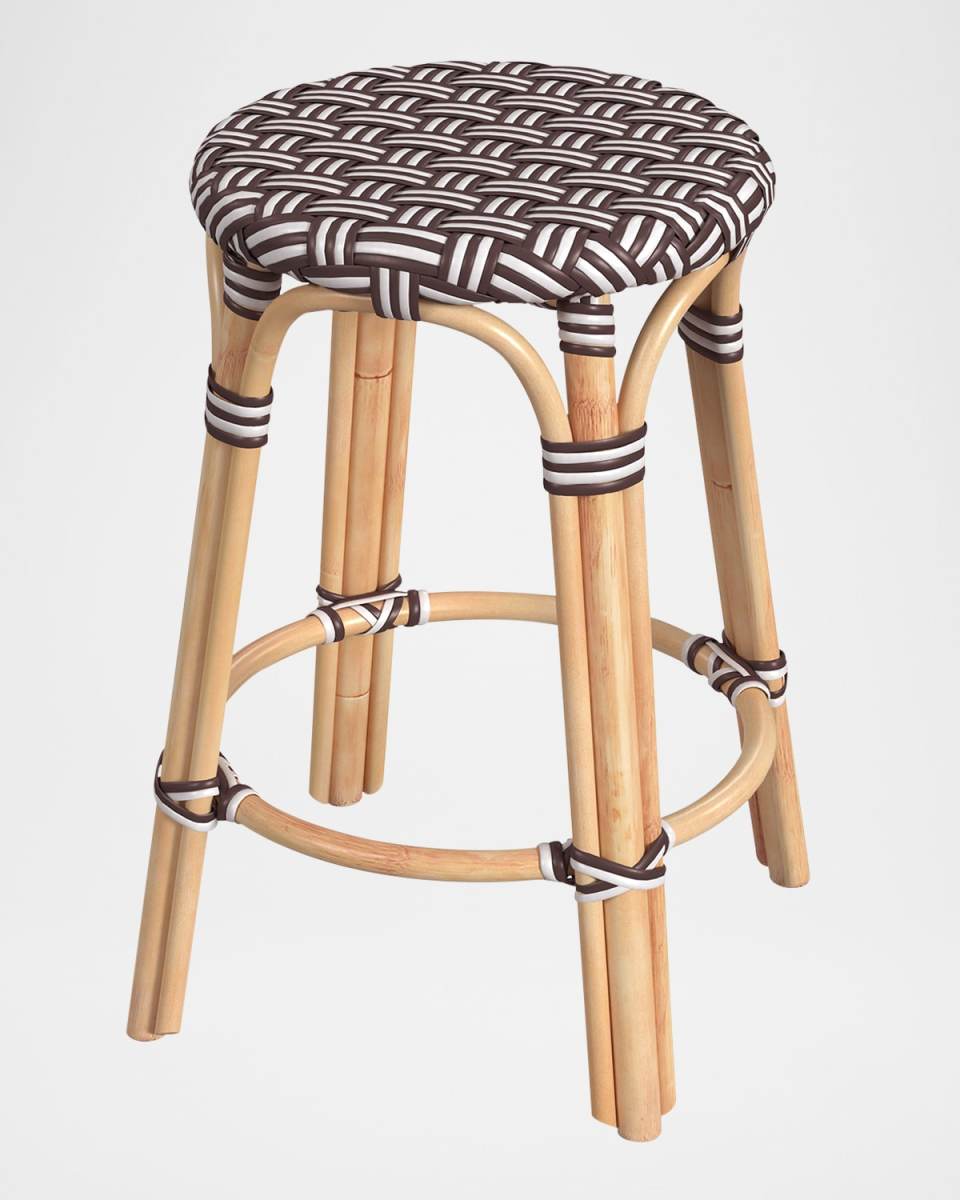 Tobias 24" Rattan Counter Stool, Burgundy